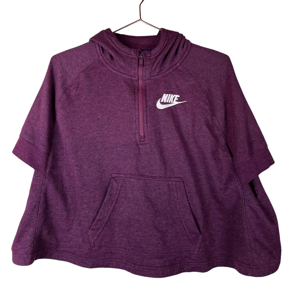 Nike Bordeaux Purple Pullover Hoodie Cropped Top Size Medium